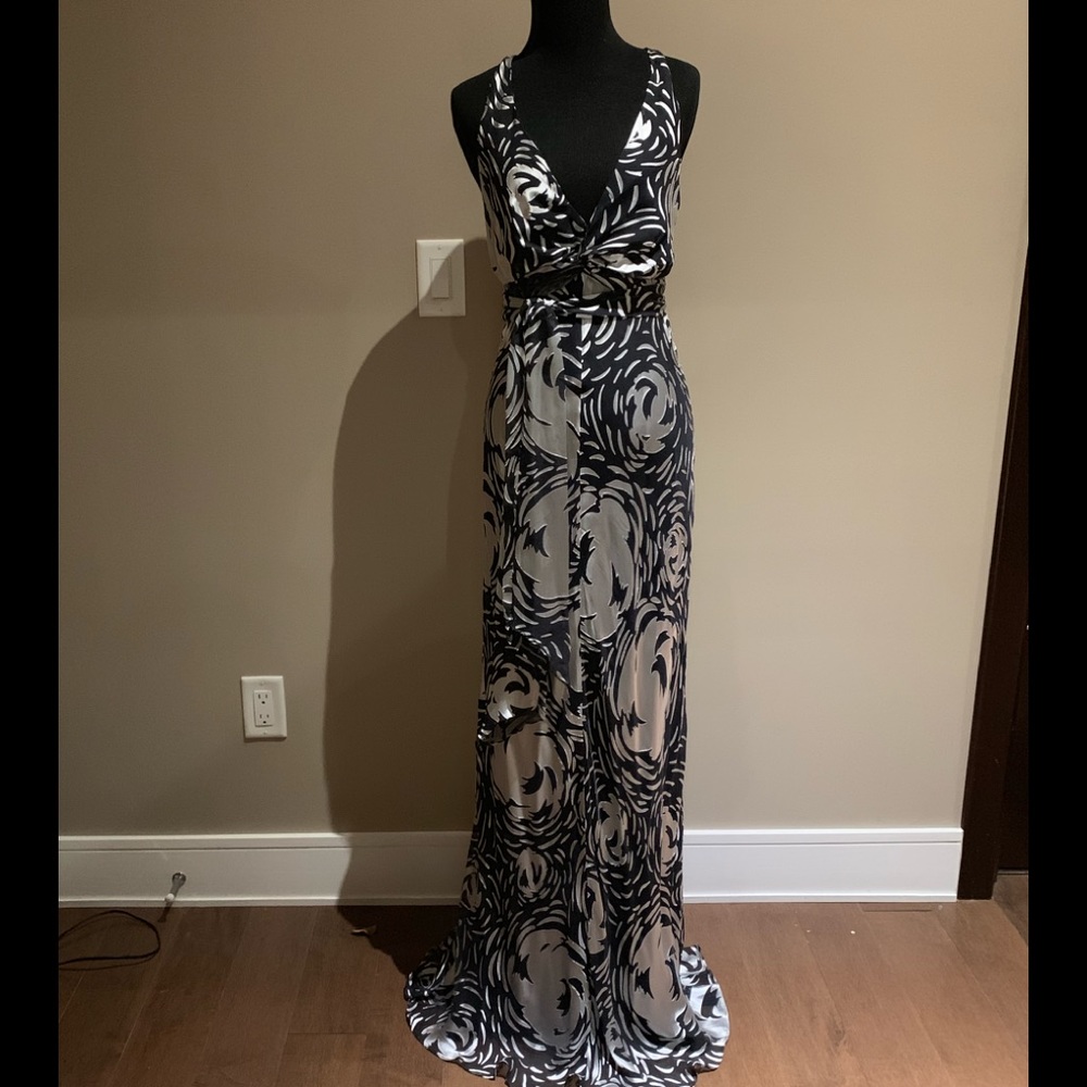 BCBG MaxAzria Black & Silver Evening Gown
